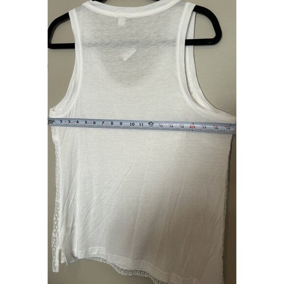J Crew White Eyelet Embroidery Sleeveless Casual Tank Top US Women's Large NEW - Picture 7 of 9